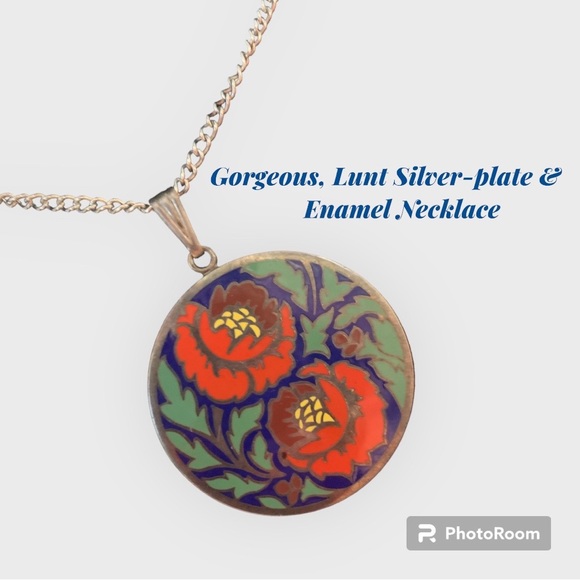 Gorgeous, Lunt Silver-Plated Enamel Necklace - Picture 2 of 3